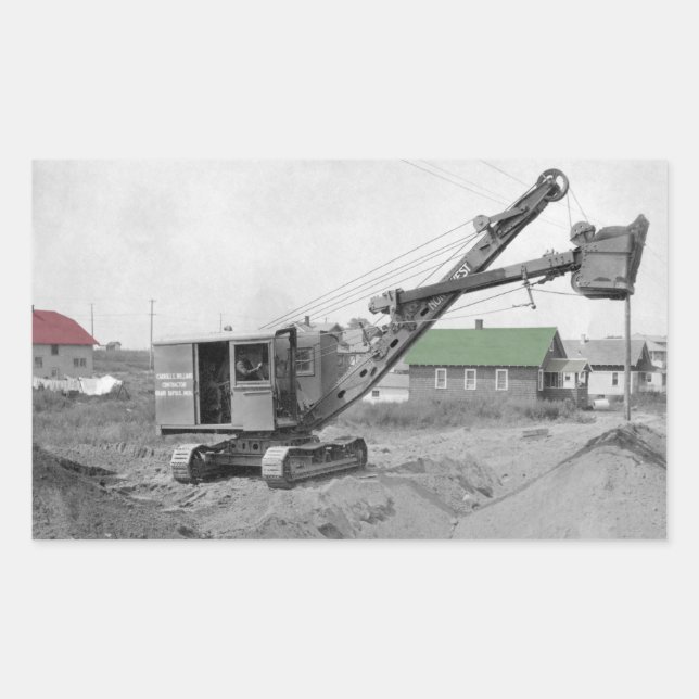 Funktionierender Ingenieurzwanziger jahre Rechteckiger Aufkleber (Vorderseite)