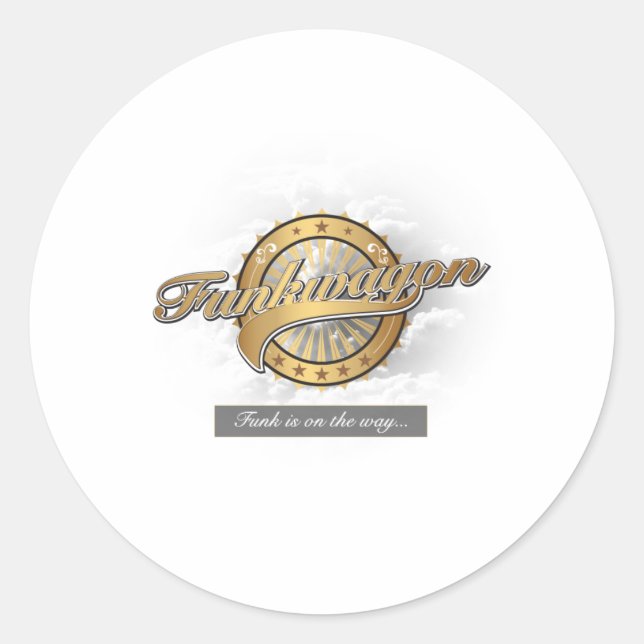 Funkwagon Runder Aufkleber (Vorderseite)