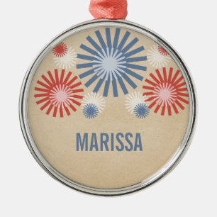 Funky 4. Juli Feuerwerk Ornament Aus Metall