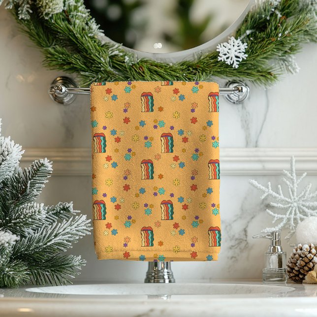 Funky 60s Towel Eclectic Boho Bath Statement Badhandtuch Set (Funky 60s Towel Eclectic Boho Bath Statement)