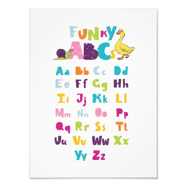 Funky ABC Early Learning ABC Learning ABC Art Fotodruck (Vorne)