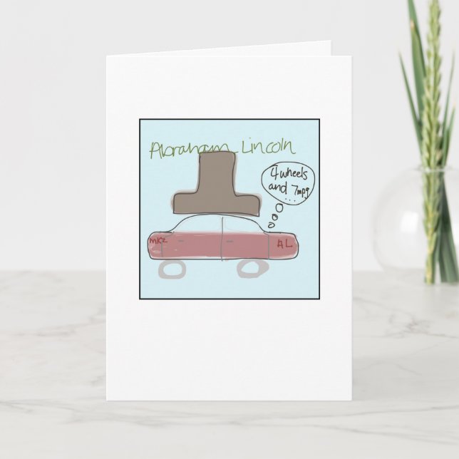 Funky Abe Lincoln Illustriert Karte (Vorderseite)