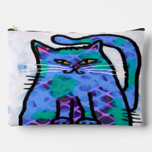 Funky Abstrakt Art Cat Zubehörtasche