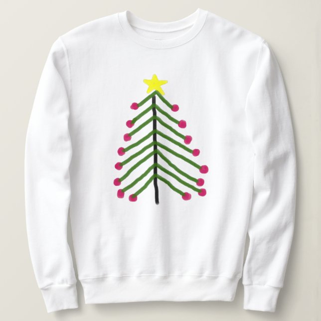 Funky Abstrakt Art Christmas Tree Sweatshirt (Design vorne)