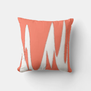 Funky Abstrakt Art Coral White Kissen
