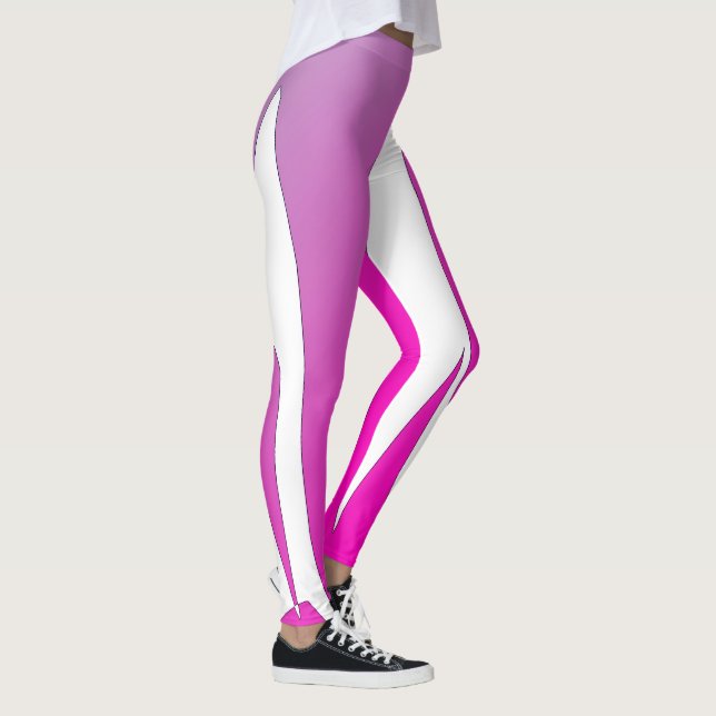 Funky Abstrakt Art Lila Pink White Leggings (Rechts)