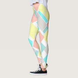 Funky Abstrakt Art Pastel Türkis Gelb Leggings
