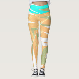 Funky Abstrakt Art Pastel Türkis Weiß Leggings