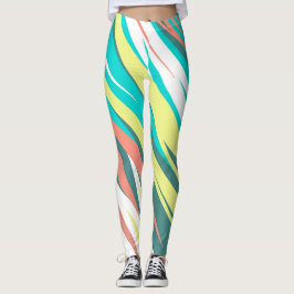 Funky Abstrakt Art Pastel Türkis Weiß Leggings