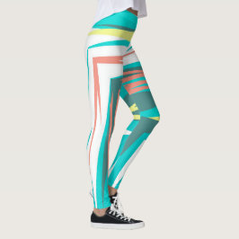 Funky Abstrakt Art Pastel Türkis Weiß Leggings
