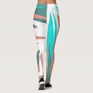 Funky Abstrakt Art Pastel Türkis Weiß Leggings