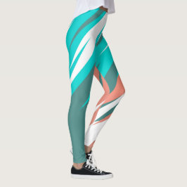Funky Abstrakt Art Pastel Türkis Weiß Leggings