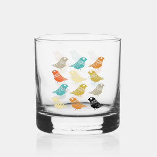 Funky Abstrakt Birds Mid Century Danish Modern Whiskyglas