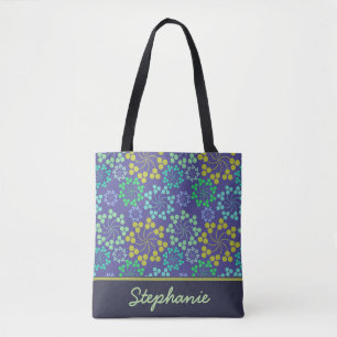 Funky Abstrakt Blue Floral Pattern Personalisiert