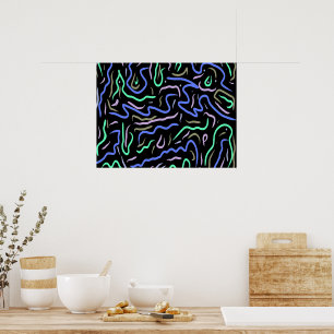 Funky Abstrakt Digital Art Poster