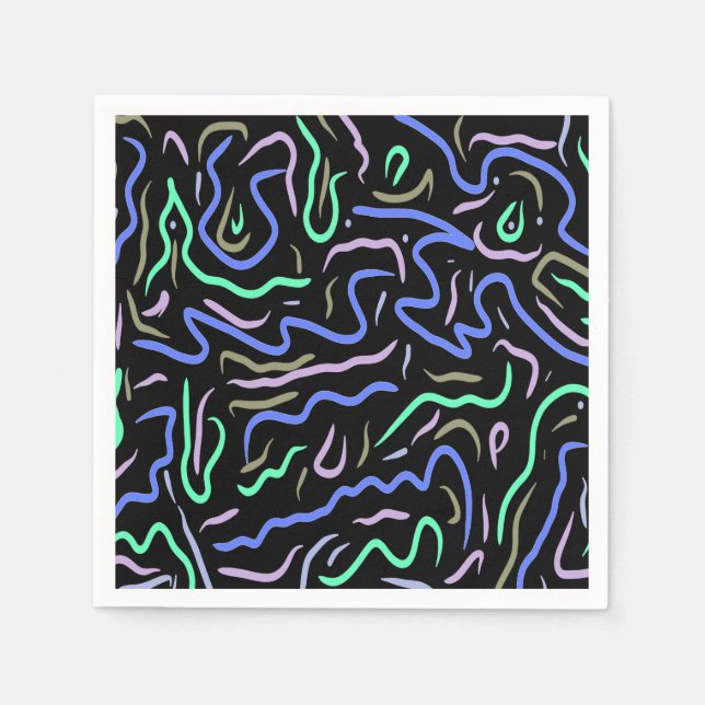 Funky Abstrakt Digital Art Serviette (Vorderseite)