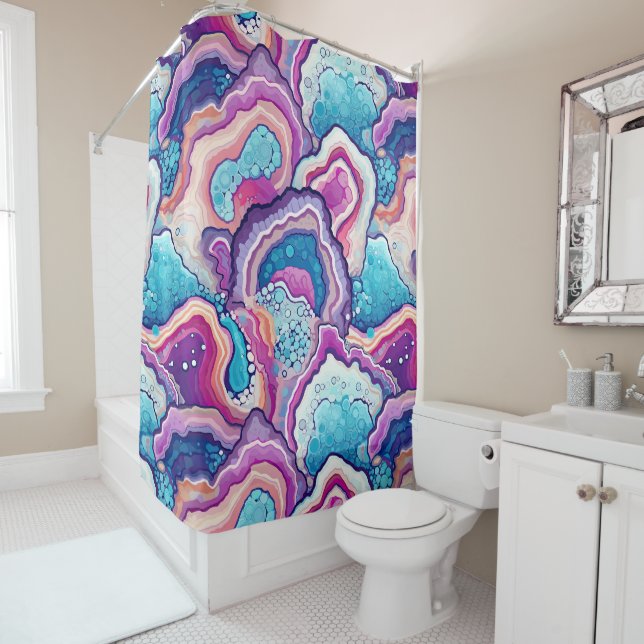 Funky Abstrakt Geode Agate Pattern Bad Duschvorhang (Beispiel)