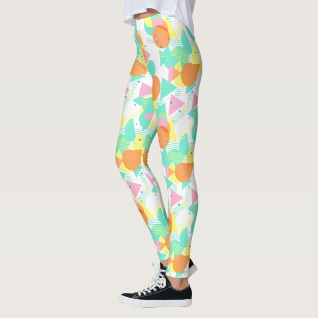 Funky Abstrakt Geometric Angesagt 50er Pattern Leggings (Links)