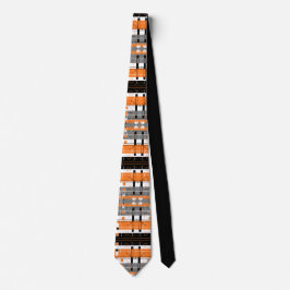 Funky Abstrakt Geometry Orange Black Krawatte