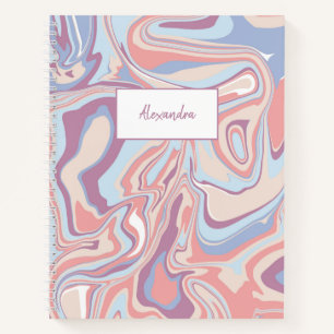 Funky Abstrakt Pink Swirl Marmorstruktur Notizbuch