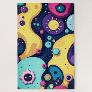 Funky Abstrakt Shapes Puzzle - Farbenfrohe Moderne