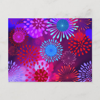 Funky Abstrakt Sparkle Shine Blume Petals Postkarte