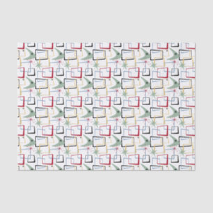 Funky Abstrakt Squares Boomerang Retro Mitte Jahrh Seidenpapier