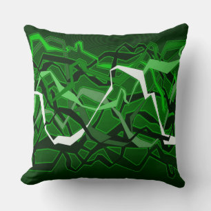 Funky Abstrakt Waves Green Throw Kissen