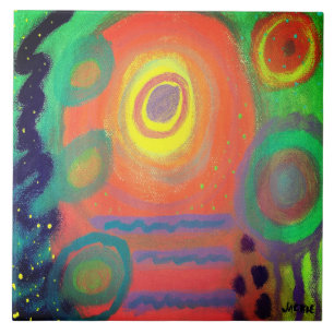 Funky Abstrakte Acrylmalerei Fliese
