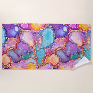 Funky Abstrakte Agate Geode Pattern Strandtuch