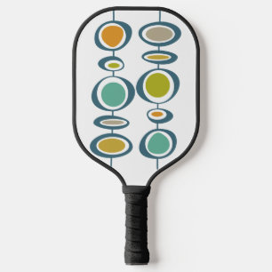 Funky abstrakte Kreise Mid Century Modern Retro Pickleball Schläger