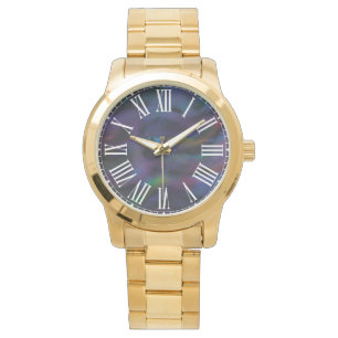 Funky abstrakte Smokey-Purpur Wasserfarbuhr Armbanduhr