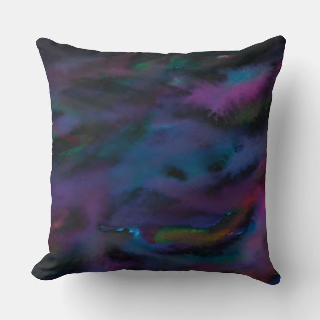 Funky abstrakte Smokey-Purpurfarben Kissen (Vorderseite)