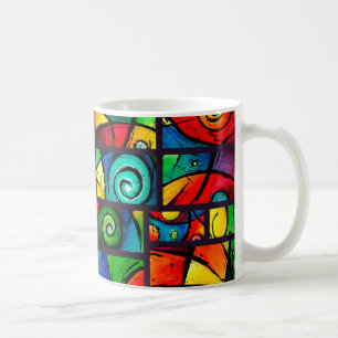 Funky abstrakte Wirble Kunst Kaffeetasse