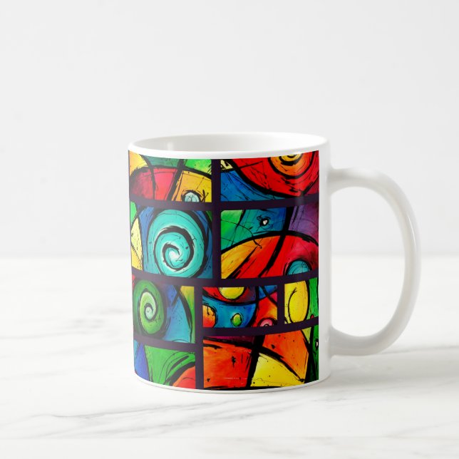 Funky abstrakte Wirble Kunst Kaffeetasse (Rechts)