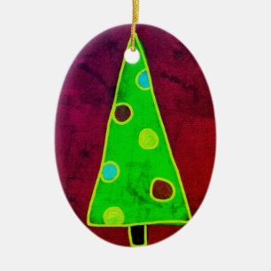 Funky Abstrakter Weihnachtsbaum Keramik Ornament
