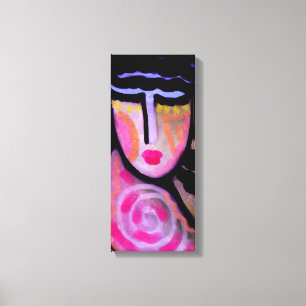 Funky Abstraktes digitales Portrait einer Frau Leinwanddruck