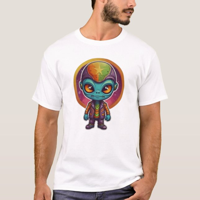 Funky Alien Peace Sign T-Shirt (Vorderseite)