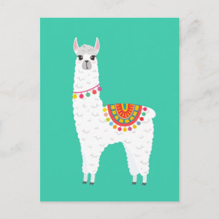 Funky Alpaca Lama Drama süße Tier Postkarte