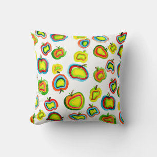 Funky Apfel Aquarellfrucht Design Kissen