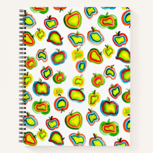 Funky Apfel Aquarellfrucht Design Notizbuch