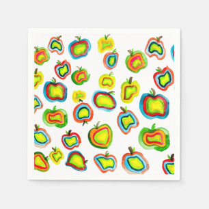 Funky Apfel Aquarellfrucht Design Serviette