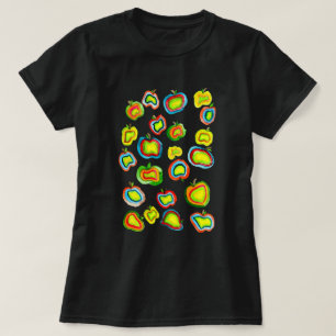 Funky Apfel Aquarellfrucht Design T-Shirt