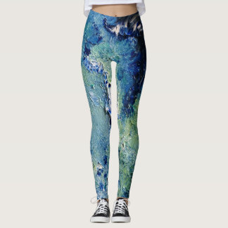 Funky Aquamarine Abstrakte Art Leggings