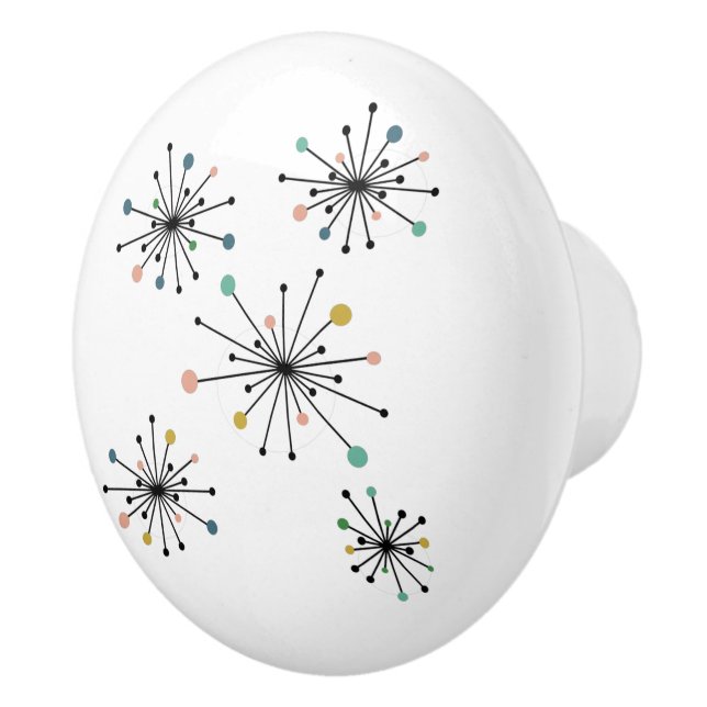 Funky Atomic Sternexplosion Mitte des Jahrhunderts Keramikknauf (Rechts)