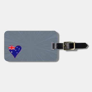 Funky Australia Heart Flag Red Border Grey Backgro Gepäckanhänger