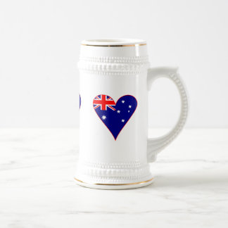 Funky Australia Herz Flag Red Border Bierglas