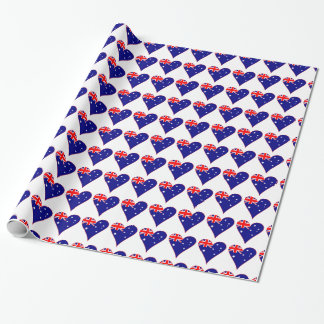 Funky Australia Herz Flag Red Border gefixt Geschenkpapier