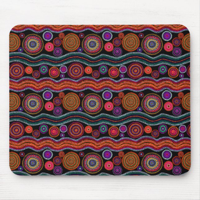Funky Australian Dot Painting Mouse Pad Mousepad (Vorne)