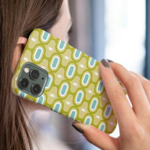 Funky Avocado Green Aqua White Wavy Lines MCM Case-Mate iPhone Hülle